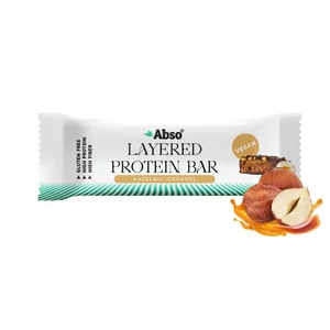 Kép 1/4 - Abso Layered Protein Bar 50 g - Mogyorókrémes-karamellás ízű vegán fehérjeszelet