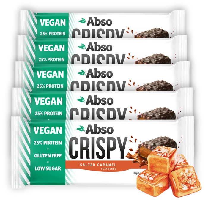 Abso Crispy Bar Kínáló (16db x 50 g) - Sós karamellás ízű vegán fehérjeszelet